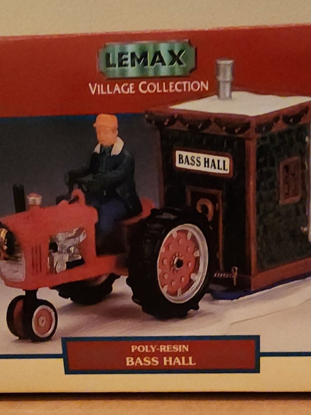 2001 Lemax Village Collection BASS HALL Farm Tractor Christmas w/Box 14669 AM